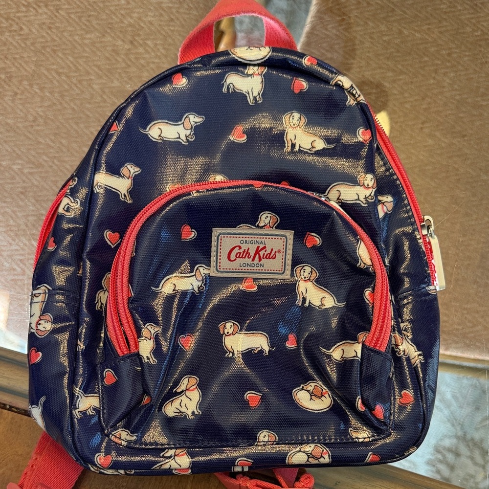 Cath Kidston Navy Dachshund Print Kids Backpack